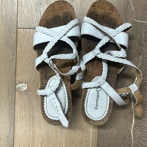 White wedge sandals